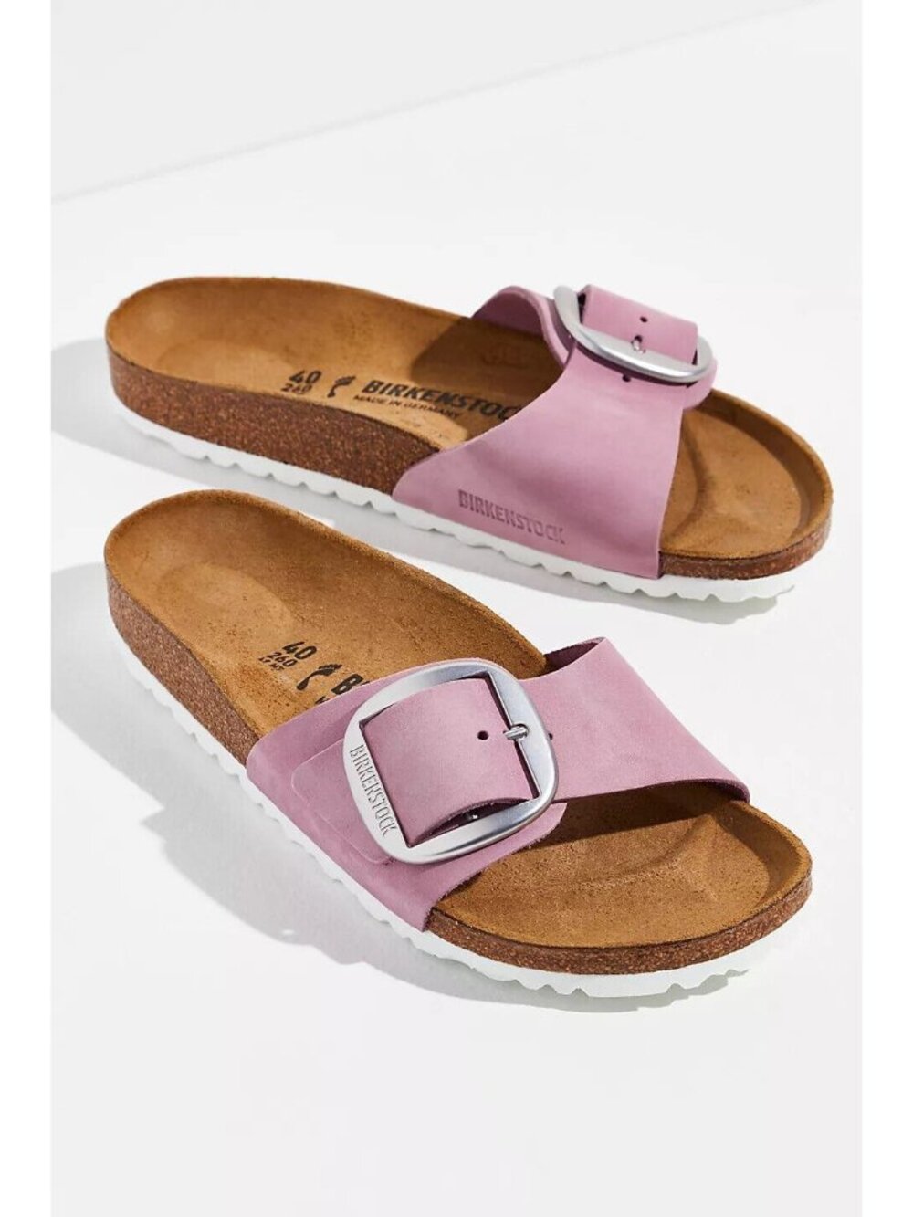 Birkenstock Madrid Big Buckle Orchid Pink Leather Slide Sandals Size 36 US 5 NWT